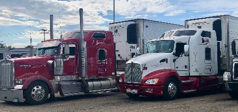 Tractocamiones con caja refrigerada que cruzan con operadores B1